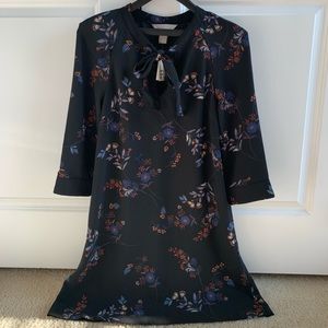 H&M Floral Black Midi dress NWT